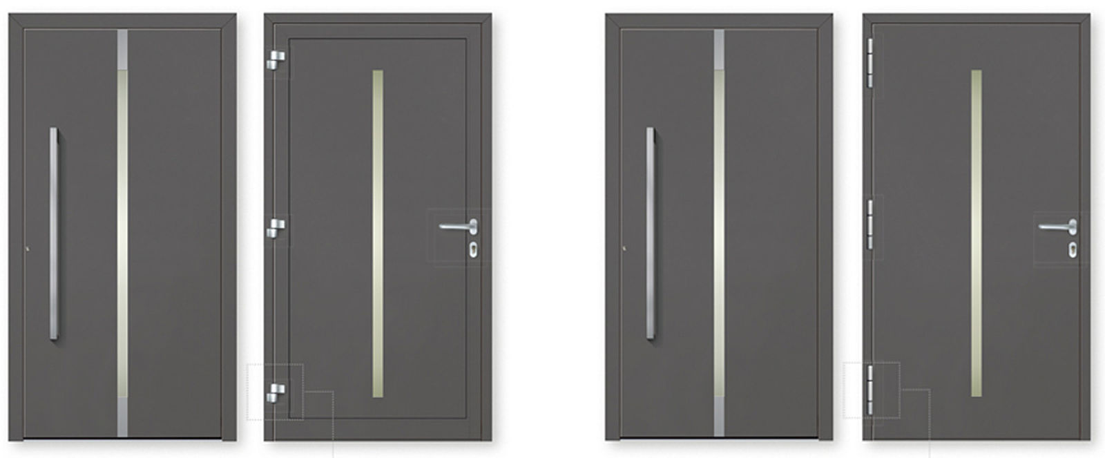Aluminiumhaustür aussen aufgesetztes Blatt